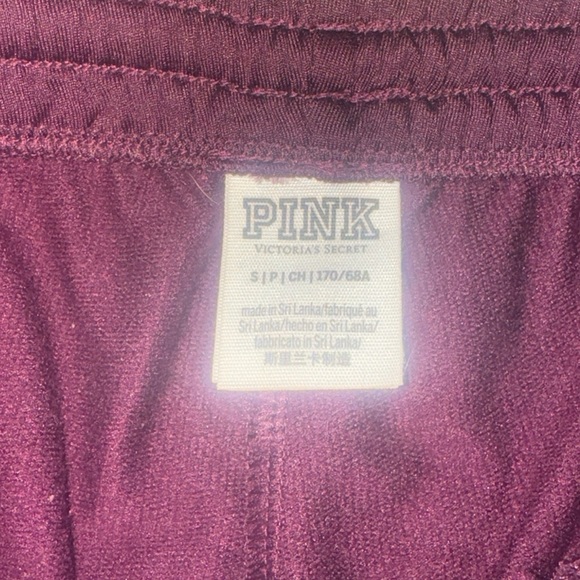 VICTORIAS SECRET PINK Embellished Stripe Fleece Logo Skinny Track Pants Sz SMALL - Picture 8 of 8
